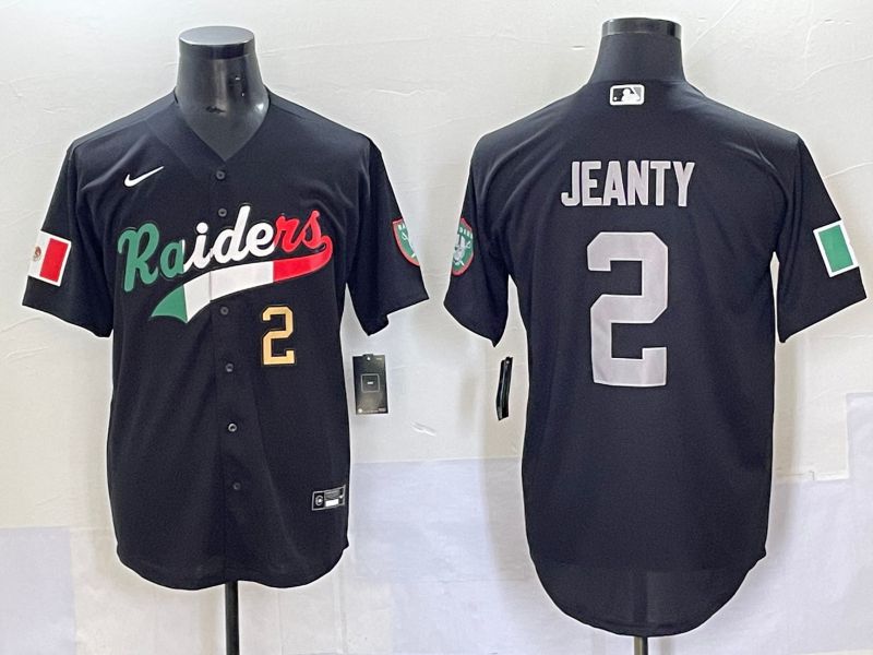 Men 2025 Oakland Raiders #2 Jeanty Black Joint Name Nike Limited NFL Jersey style 7035->->NFL Jersey